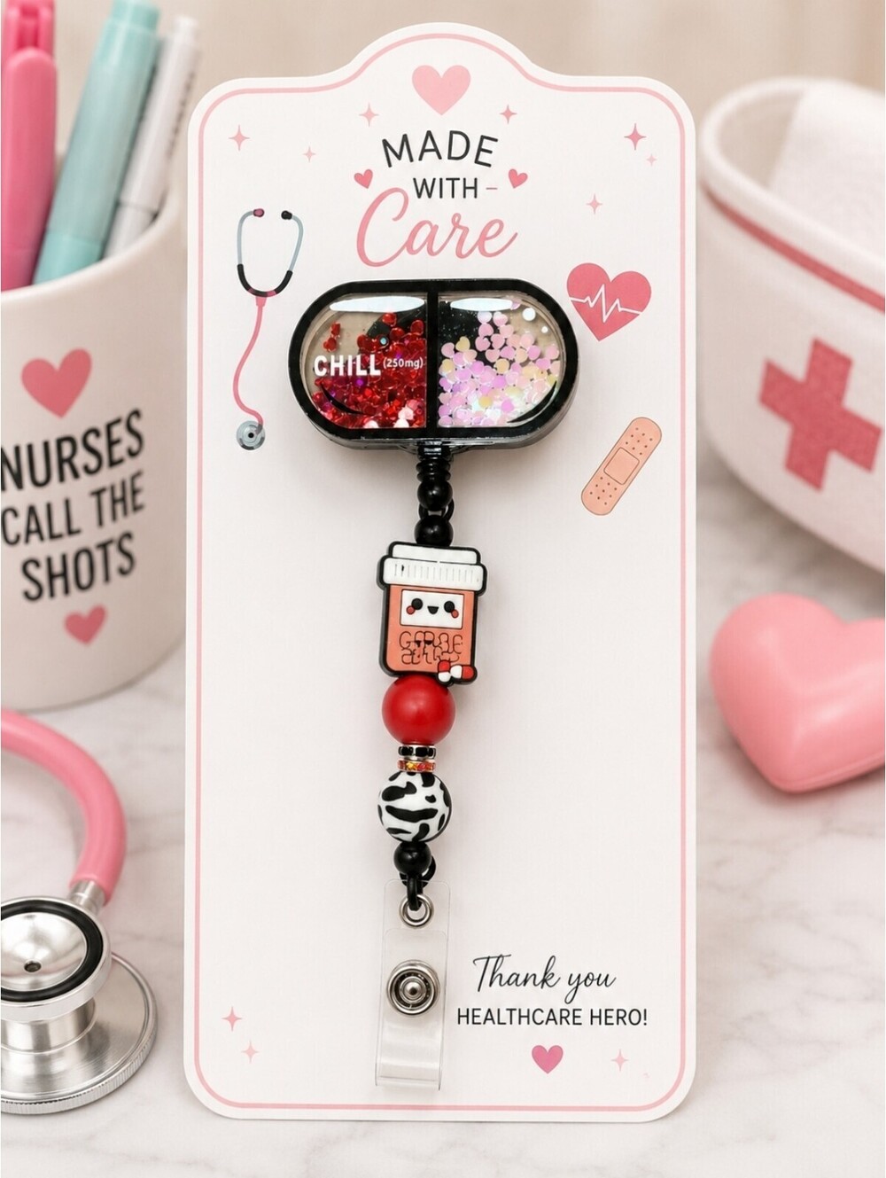 Nurse Doctor Pharmacy Retractable Lanyard Cardholder ID Badge